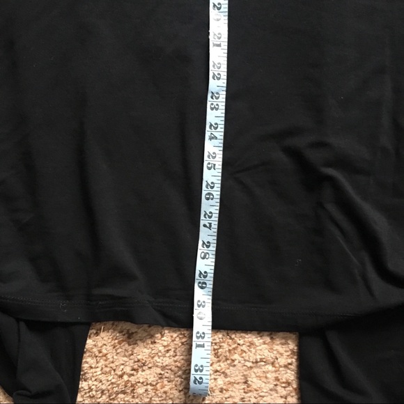 JM Collection ruched black open cardigan. - Picture 5 of 8